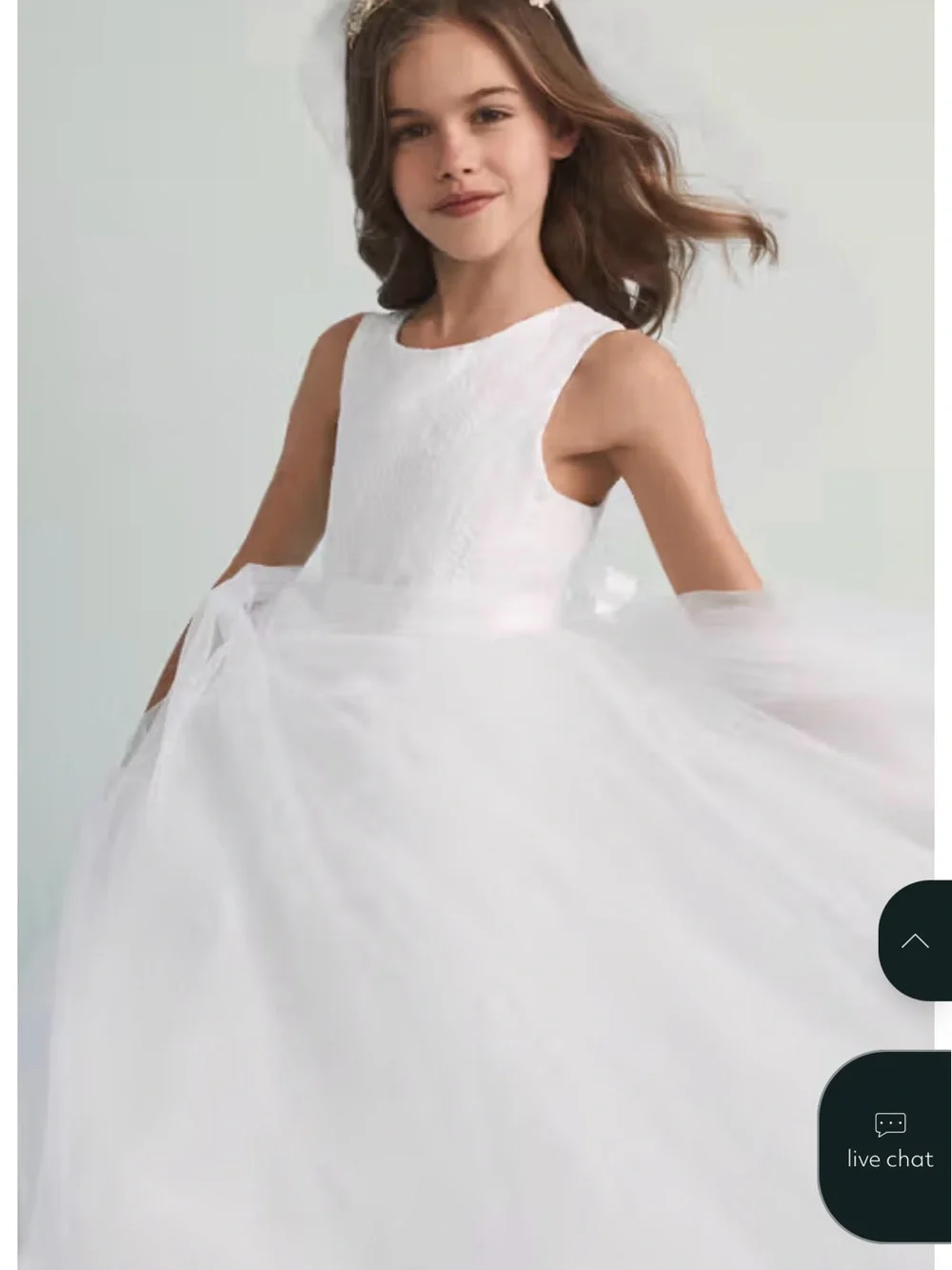 Girls Ball Gown Flower Girl Dress Lace & Tulle